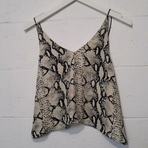 Snake Print Cropped Tank